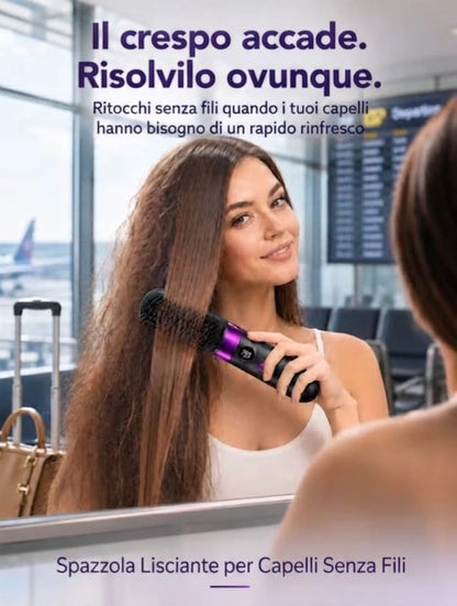 Spazzola Lisciante Senza Fili Portatile con Ricarica USB-C